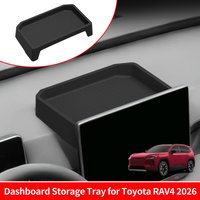 for Toyota RAV4 2026 Car Dashboard Storage Tray Display Screen Rear Storage Box Silicone Tray Organizer Accessories Black