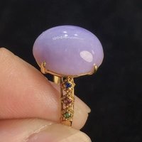 Classic fashion natural purple chalcedony oval rings for women silver inlaid colorful crystal exquisite wedding jewelry gift