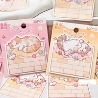 Office School Supplies Cute Cat Xingmian Notes Alien Cartoon Girl Heart Account Message Sticker Paper 30 Note Lovely Memo Pads