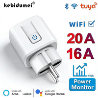 KEBIDUMEI Tuya Smart EU Plug WiFi+Bluetooth 16A 20A Smart Socket Power Monitor Timing Voice Control Works for Alex Google Home
