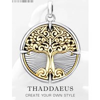 Pendant Golden Tree Brand New Fine Jewelry Europe Style Accessories Vintage 925 Sterling Silver Gift For Woman Men