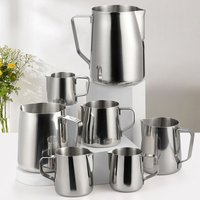 350/600/1000ml Stainless Steel Milk Frothing Pitcher Coffee Cup Jug Latte Espresso Cappuccino Barista Milk Creamer KFLHB01