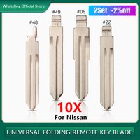 10Pcs Uncut Flip Car KD NSN14 Key Blade For Nissan Bluebird Cedric Cefiro Duke Teana Sunny TIIDA Qashqai X-Trail #06 22 48 No.49