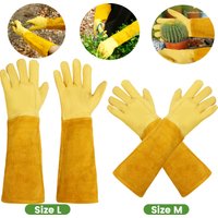 Long Gardening Gloves For Women Thorn Proof Rose Pruning Cowhide Leather Garden Protective Glove for Pruning Cactus Rose Weed