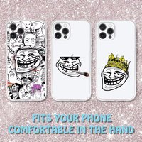 Funny T-Trollfaces Comics Memes Phone Case For iPhone 17 Air 16 e 15 14 13 12 11 Pro Max Plus Transparent Silicone Soft Cover