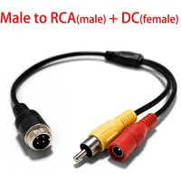 M12 4pin Aviation Public Or Female To BNC/RCA +DC Line AV Car Adapter Cable Connection CCTV Camera Safety B5