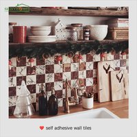 Peel And Stick Backsplash - 10 Sheets 3D Adhesive Peel And Stick Tile Backsplash for Kitchen, Bathroom, Wall Tile, Checkered