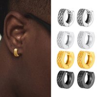 Punk Viking Hoop Earrings for Men Boys,Waterproof Celtic Knot Stainless Steel Huggies Earrings,Hip Hop Cool Jewelry Gifts