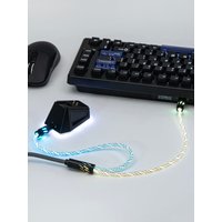 EPOMAKER Gloss 1.5m Dual-Device 2-in-1 Braided Cable with RGB Gradient Light for Keyboard/Mouse