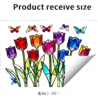 Tulip Themed Static Cling For Windows And Glass Surfaces For Bathroom Home Use Made Of Waterproof PVC Material