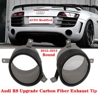For Audi R8 V10 Exhaust Tip 2010-2015 original upgrade Carbon Fiber AK Round Muffler Tail Pipe