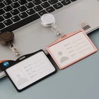 Fashion Card Cover Women Aluminum Alloy Work Name Card Holders Business Work Card ID Badge Lanyard Holder Metal Bags Case