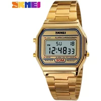 Skmei Fashion Men Stainless Steel Strap LED Display Watches 3Bar Waterproof Digital Watch Reloj Hombre For Casual Sport 1123