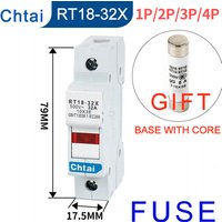RT18-32X 1/2/3/4P 2/3/4/5/6/8/10/16/20/25/32A Din Rail mounting Fuse Holders Fuse Holder Base Pole for 10x38mm AC690V 500V