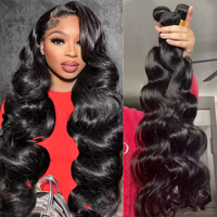 40 Inch Body Wave Human Hair Bundles Brazilian Burmese Raw Hair Extensions 3 4 Bundles Virgin Natural Black Double Weft Bundles