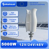 Dostawa do Polski: Turbina wiatrowa pionowa 5000W 12V/24V/48V, generator z magnesami trwałymi o niskiej prędkości obrotowej z darmowym kontrolerem ładowania.