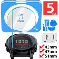 Screen Protector for Garmin Fenix 8 43mm 47mm 51mm Easy Install Tempered Glass HD Film 9H Hardness Anti-Scratch Watch Accessory