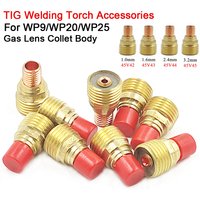 TIG Welding Torch Gas Lens Collets Body 1.0mm 45V42 1.6mm 45V43 2.4mm 45V44 3.2mm 45V45 For WP9 20 25 Welding Torch Accessories