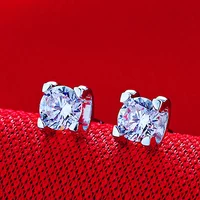 2CT/Piece Solid 18K White Gold AU585 Earrings Stud Diamond Women Engagement Earrings Pure Gold Lasting Forever