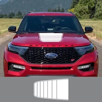 Car Hood Cover Engine Sticker Rally Stripes Vinyl Film Decor Decals For Ford Explorer ST Line UN105 U152 U251 CD4 CD6 2002-2027