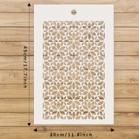 Floral Geometric PET Stencil - Reusable Flower Pattern for Walls, Furniture & Fabric