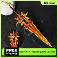 22cm/8.66in Genshin Impact Game Peripheral Nata Uncut Metal Two-Handed Sword Weapon Model Burning Yao Thousand Suns Crafts Gifts
