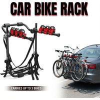 3 Bike Trunk Mount Bicycle Rack Carrier 50KG Load Fits Most Cars SUVs Sedans Hatchbacks Folding Heavy Duty Rear Carrier
