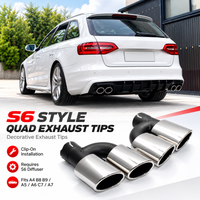 Końcówki tłumika ze stali nierdzewnej do Audi A4 B8 B9 A5 A6 C7 A7, ulepszenie na wygląd S4 S5 S6 S7, wlot 58mm, podwójne wyjście, dysza wydechowa.