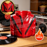 Creative 3D Printing Michael Jackson MJ King of Pop Iconic Red Jacket Popcorn Bucket Collectible Snack Bowl