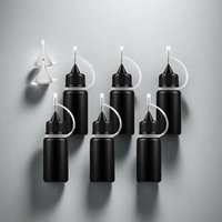 DIY Quilling Tool Empty Needle Tip Glue Bottle with Black Cap Liquid Dropper Containers with Silicone Rings for Crafting
