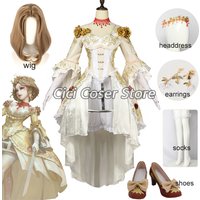 Game Identity V Cosplay Costume Bloody Queen Mary Bloodbath Skin Vintage Middle Ages Dress Women Halloween Carnival Outfits Wig