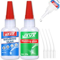5PCS Welding Glue High Strength Oily Repair Glue Quick-drying Liquid Sealer Universal Strong Waterproof Welding Sealant For Caremic Plastic Crafts Jewelry Toys Shoes With precision dispenser.