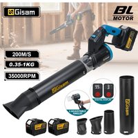 Gisam Brushless Electric Turbo Blowers Fan 35000RPM Air Blower Handheld Leaf Blower Dust Blowing for Makita 18V Battery Pins