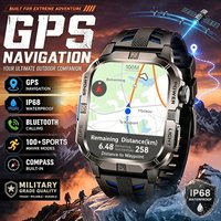 2026 New Military GPS Map Tracker Smart Watch Men Outdoor Flashlight Compass Waterproof Bracelets Heart Rate Call Sports Watches