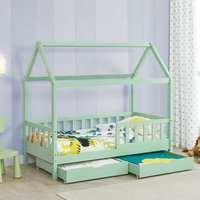 2 in 1 Children Room Bed Wood Storage Montessori Teens Kids Wooden Floor House Bed Toddler Bed for Girl