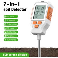 3/7 in 1 PH/EC/Temperature/Moisture/Air Temp/Fertility/Sunlight Soil Meter Detector Digital LCD Soil Tester for Garden