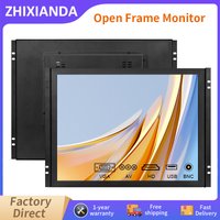 12 15 17 19 Inch 4:3 Ratio Open Frame Monitor MIrror Function Without Touch Screen Industrial Display With AV BNC VGA HDMI USB