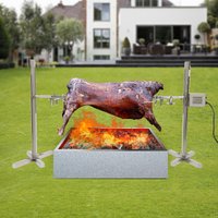 53" Electric Tripod Rotisserie Spit Hog Pig Roast BBQ Set Silver Stainless Steel