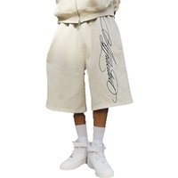 Men's American Retro Hip Hop Embroidered Pentagram Shorts Summer Casual Loose Fit Mid-Trendy Pants