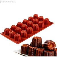 【SSummer10】8/18 Holes Caneles Silicone Muffin Cupcake Baking Tray - Fluted Cake Pudding Mold DIY Kitchen Accessory【SS】