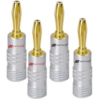 4pcs Matihur banana plug 24k gold plated GD Amp gold plated copper OFC 4mm plug Audio amplifier speaker plug terminal