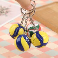 1xFashion PVC Volleyball Keychain Ornaments Business Volleyball Gifts Beach Ball Sport for Players Men Women Key Chain Gift