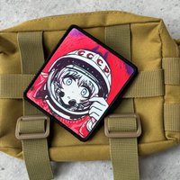 Astronaut Anime Girl Tactical Patch Hook&Loop Patches Armband Military Army Morale Badge Backpack Stickers