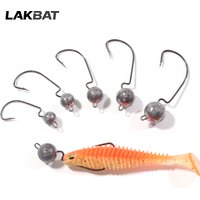LAKBAT Heavy Duty Jig Head Hook 3.5g 5g 7g 10g 14g Sharp Barbed Offset Worm Fishhook Soft Lure Crank Assist Pesca Fishing Tackle