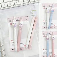 4pcs Miffy Retractable Gel Pen Cartoon Black Writing Pen Lightweight Smooth Writing Stationery for Student Study Supplies Gift