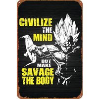 Make Savage The Body Gym Metal Tin Sign in Anime Motivation Vintage Poster Man Cave Decorative-aluminum