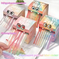 1 Box of Rainbow Gradient Transparent Pearlescent Frosted Tear-Off Sticky Notes, Convenient Sticky Notes for Students to Take Notes, Fully Adhesive Memo Pads, N Times Index Tabs