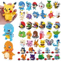 Funny Pokemon Building Blocks Assembly Anime Picachu Charizard Doll Blastoise Bulbasaur Gengar Pokémon Bricks Toy for Kid Gift