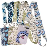 Sheep Whales Cat Card Holder Cute Shark Neck Strap Lanyards Keychain ID Credit Card Cover Hang Rope Keys Lanyard Accessory Gifts