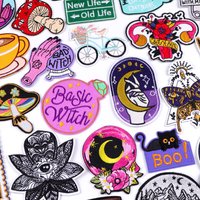 Cartoon/Witch Embroidery Patch Iron On Patches For Clothing Thermoadhesive Patches On Clothes Jacket Animals Sewing Stickers DIY